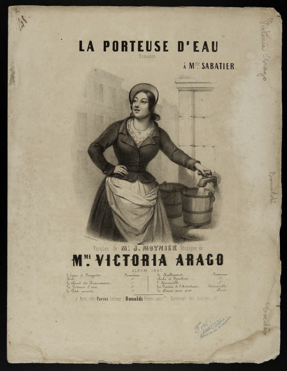 estampe LA PORTEUSE D'EAU  Romance. 1968.101.357 Photo Mucem