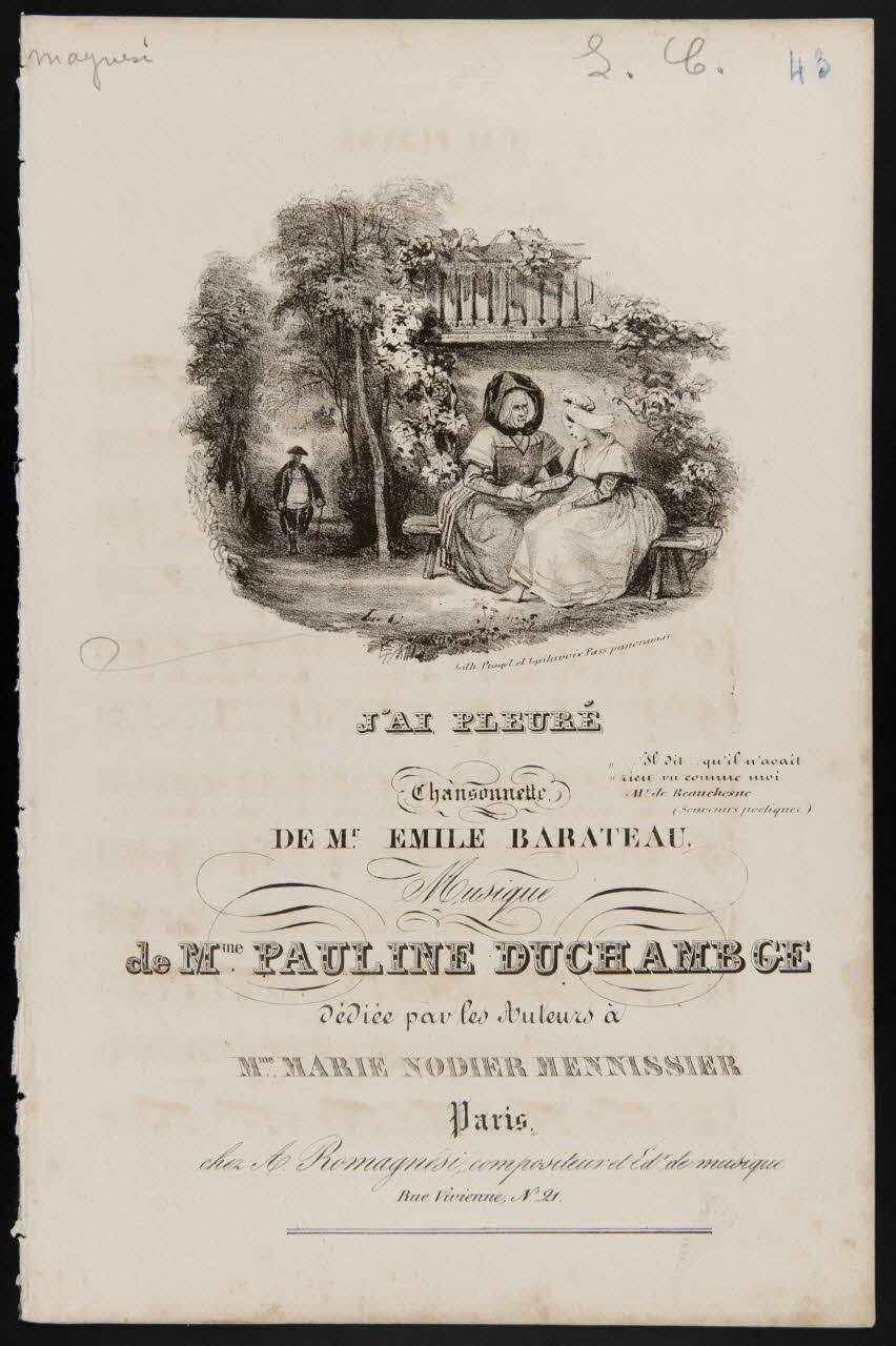 Chanson J'AI PLEURE 1968.101.369 Photo Mucem