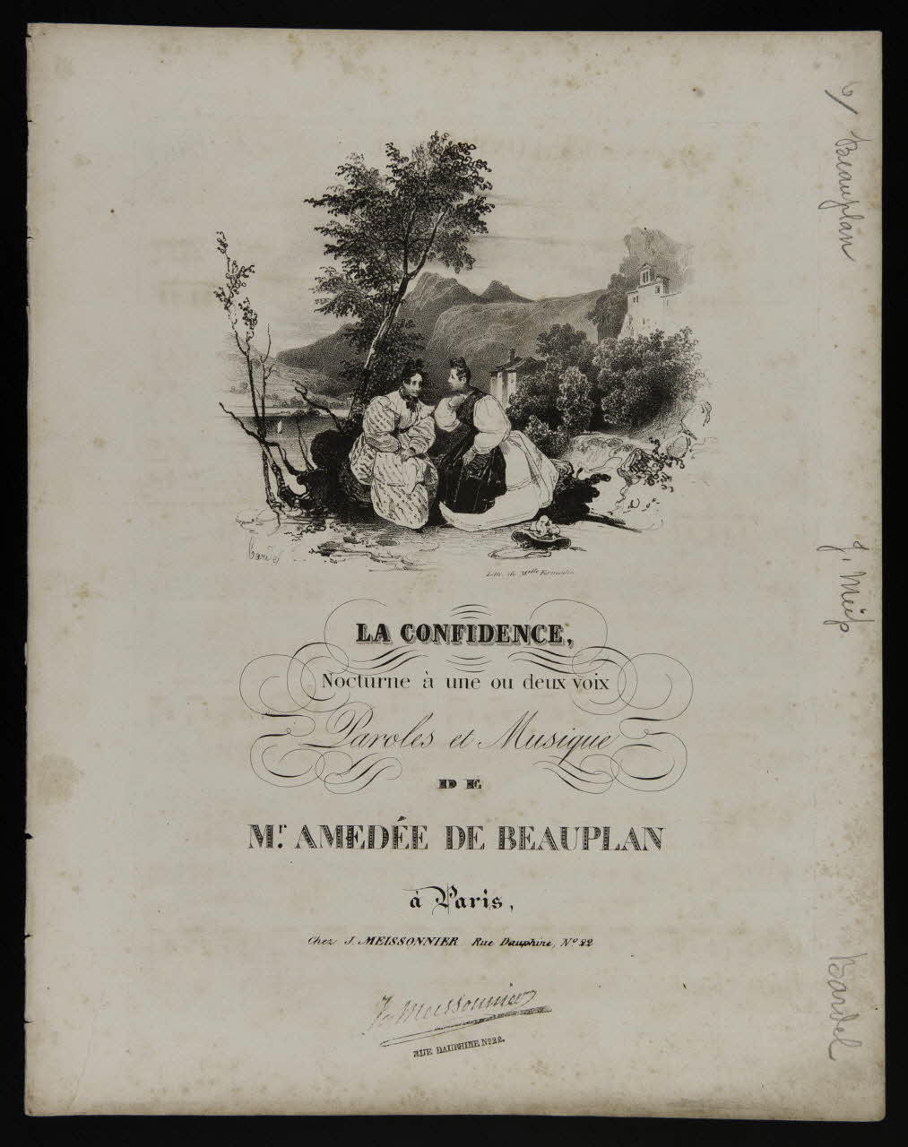 estampe LA CONFIDENCE,  Nocturne à une ou deux voix 1968.101.406 Photo Mucem