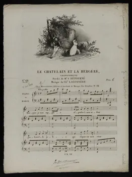 estampe LE CHATELAIN ET LA BERGERE,  CHANSONNETTE 1968.101.420 Photo Mucem