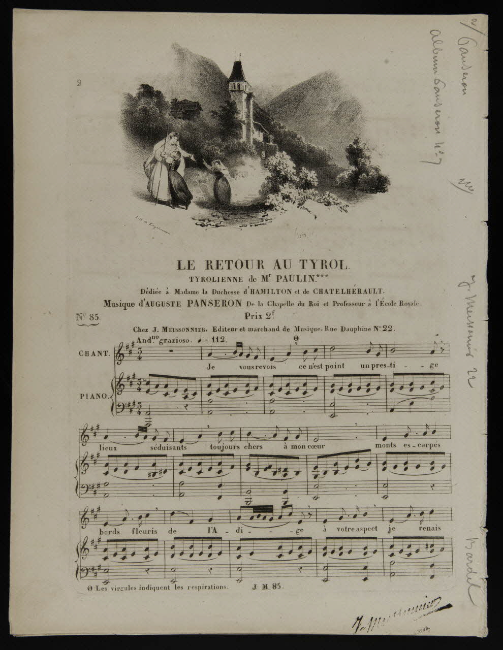 estampe LE RETOUR AU TYROL. 1968.101.428 Photo Mucem