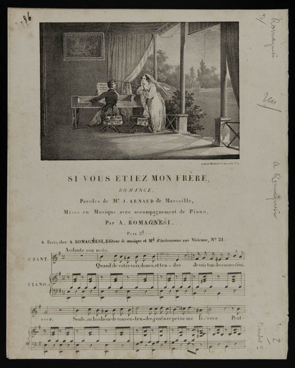 estampe SI VOUS ETIEZ MON FRERE,  ROMANCE. 1968.101.442 Photo Mucem