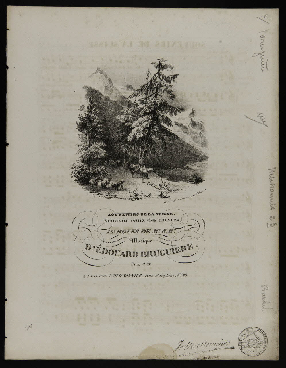 estampe SOUVENIRS DE LA SUISSE. 1968.101.443 Photo Mucem