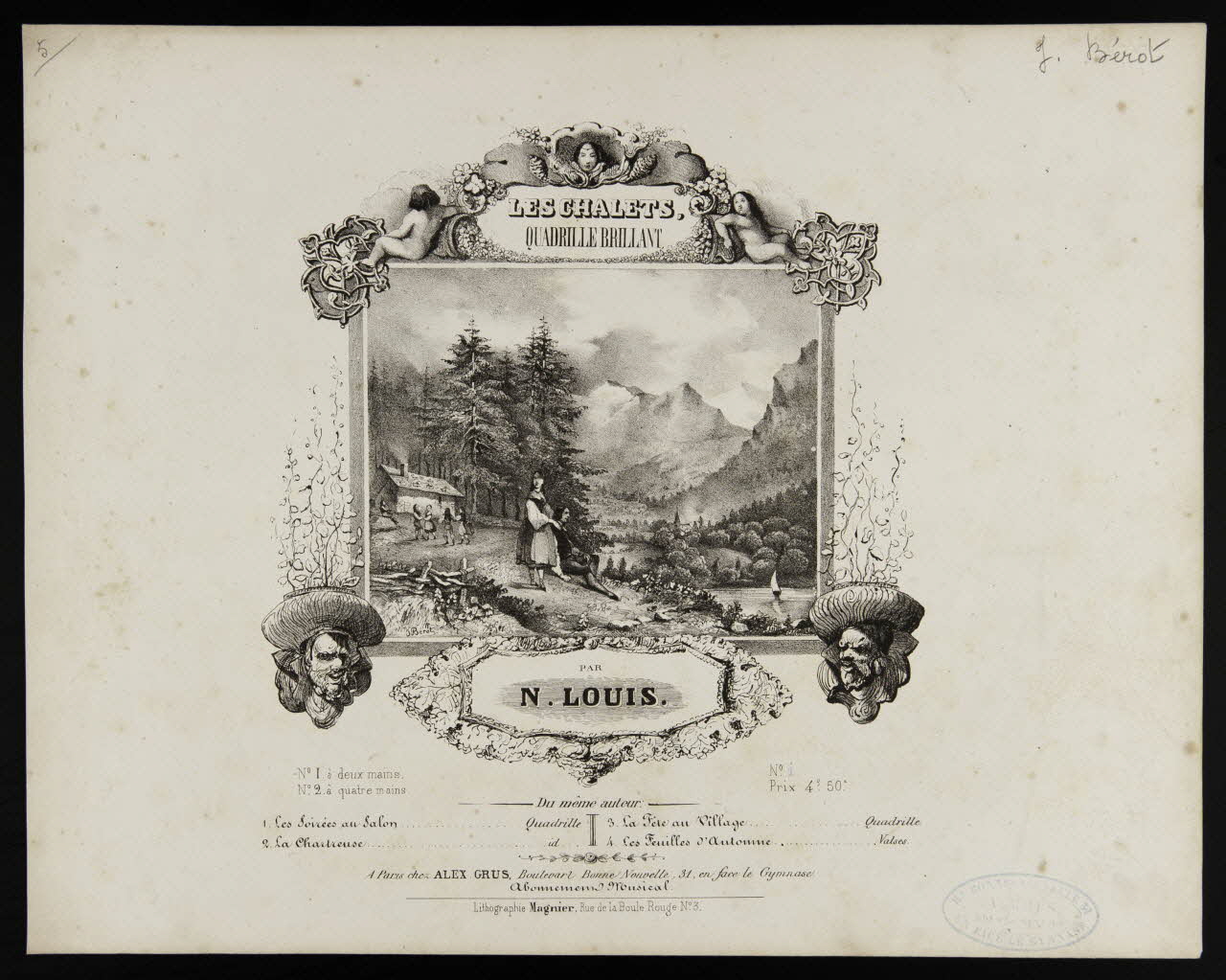 estampe LES CHALETS,  QUADRILLE BRILLANT 1968.101.490 Photo Mucem