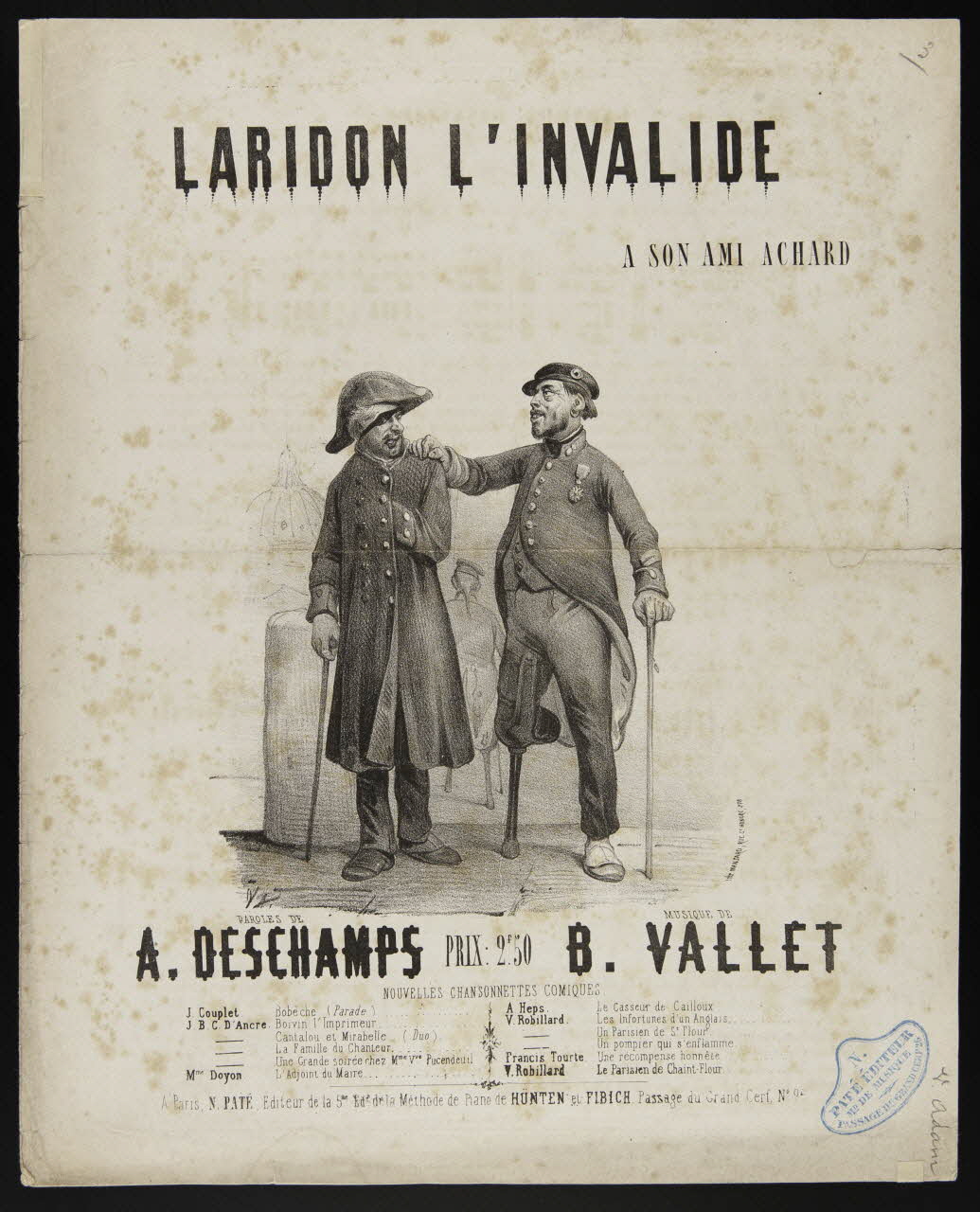 estampe LARIDON L'INVALIDE  A SON AMI ACHARD 1968.101.51 Photo Mucem