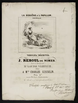 estampe LA BERGERE et le PAPILLON.  PASTORALE. 1968.101.510 Photo Mucem