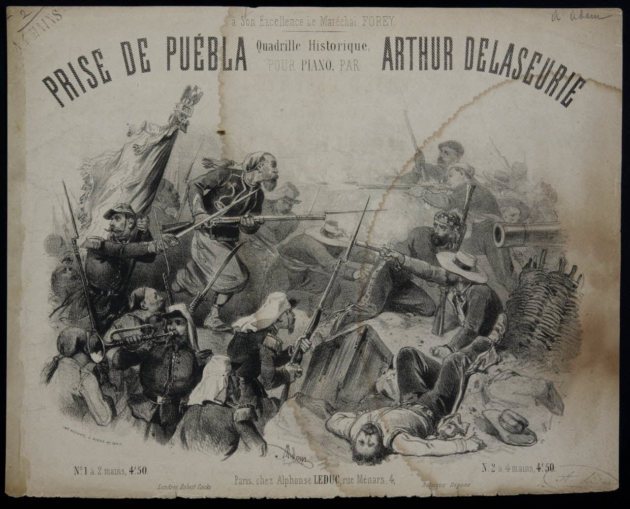estampe PRISE DE PUEBLA 1968.101.6 Photo Mucem