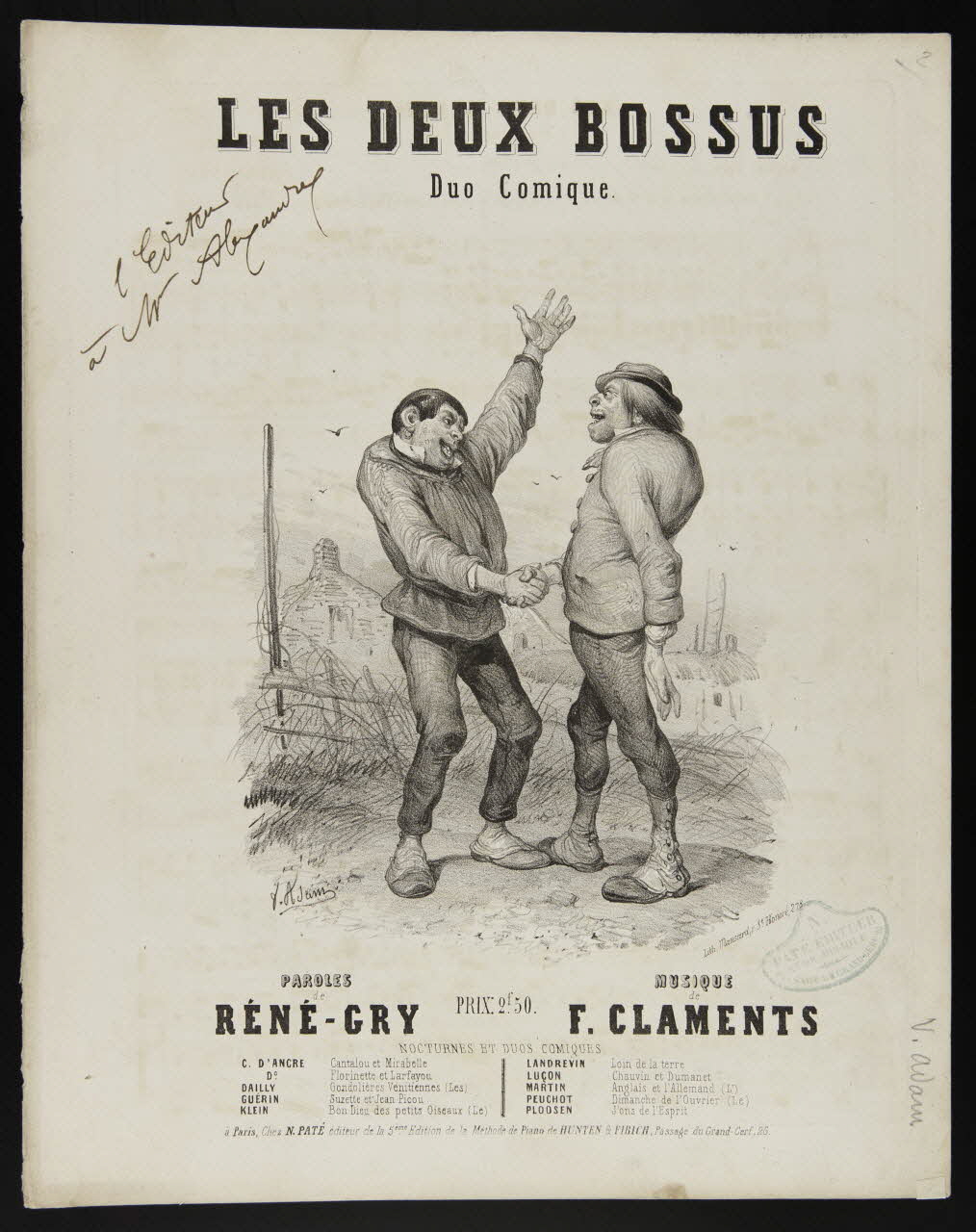 estampe LES DEUX BOSSUS  Duo Comique. 1968.101.66 Photo Mucem