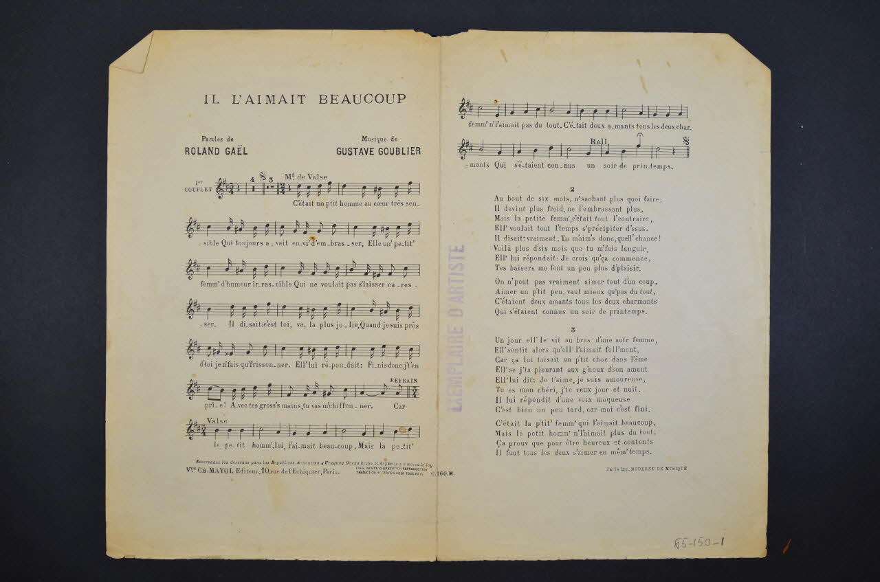 chanson petit format 1965.150.1 Photo Mucem