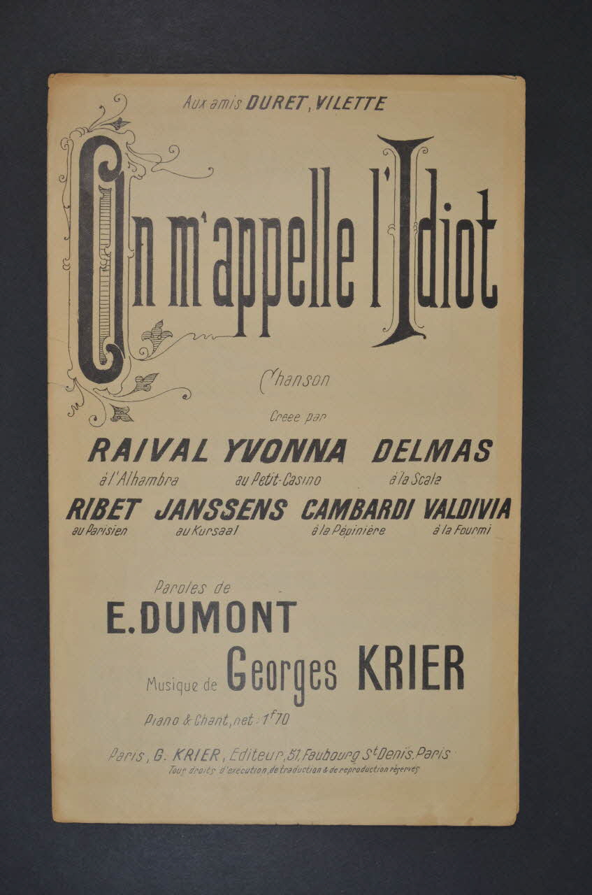 chanson petit format 1965.150.10 Photo Mucem