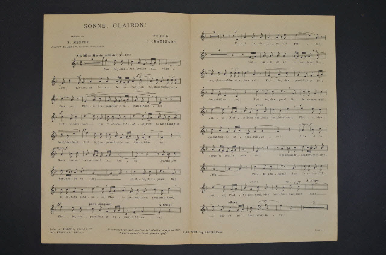 C. Chaminade ; S. Mercey ; Enoch & Cie chanson petit format Île-de-France, France 1915 1966.143.24 Photo Mucem
