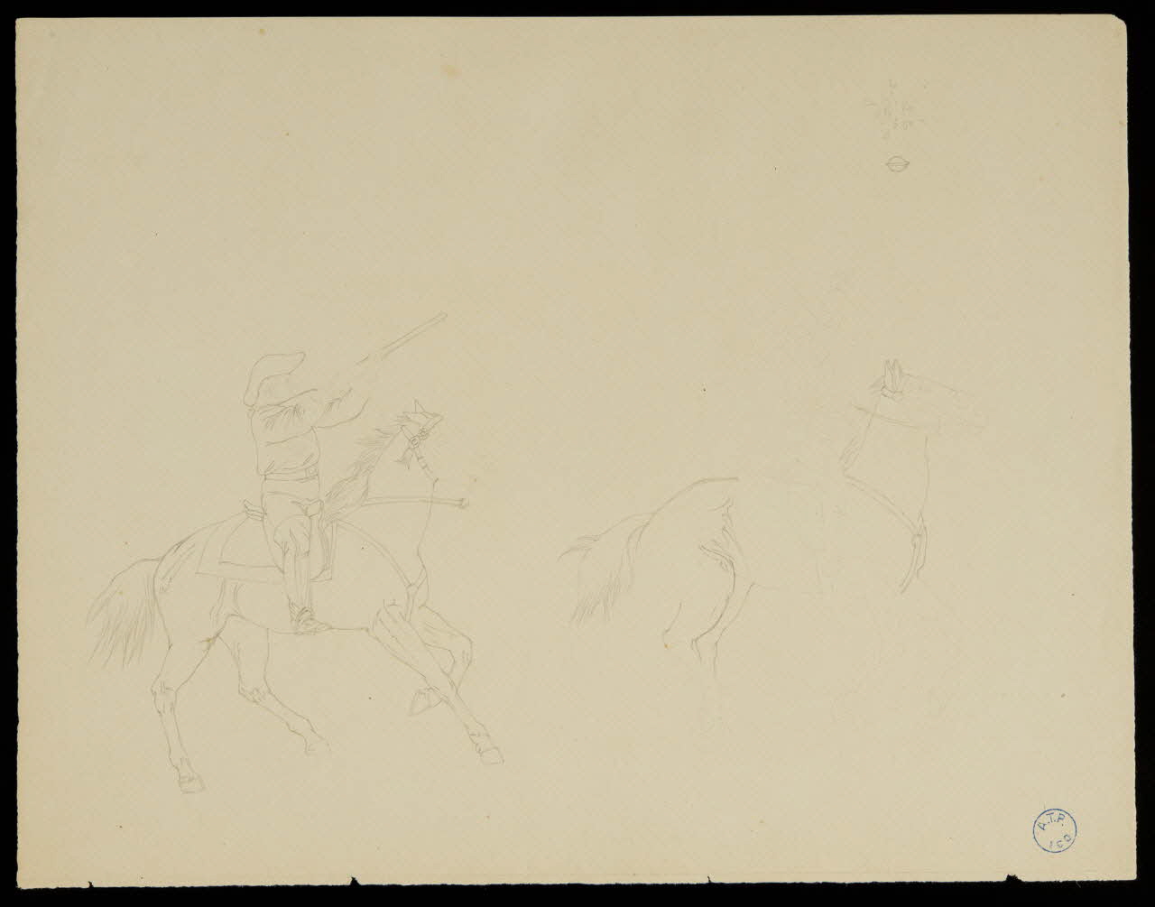 partie d'un ensemble de dessins Ebauche de numéro de cow-boys 1968.102.1025 Photo Mucem