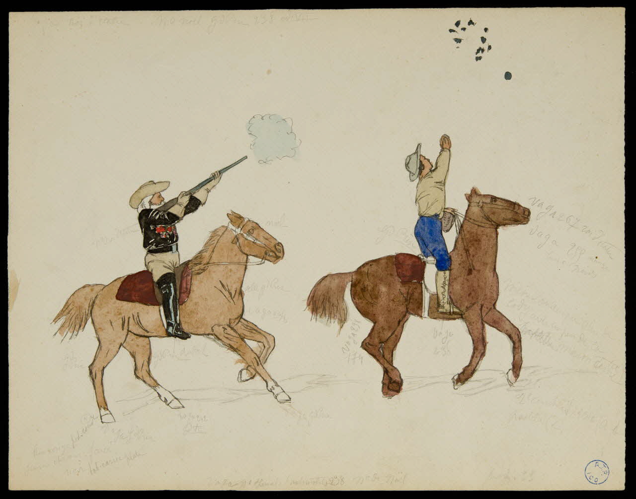partie d'un ensemble de dessins Numéro de cow-boys 1968.102.1026 Photo Mucem