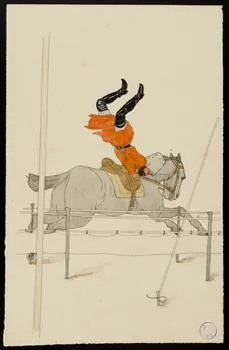 partie d'un ensemble de dessins Voltigeur à cheval 1968.102.1027.1 Photo Mucem