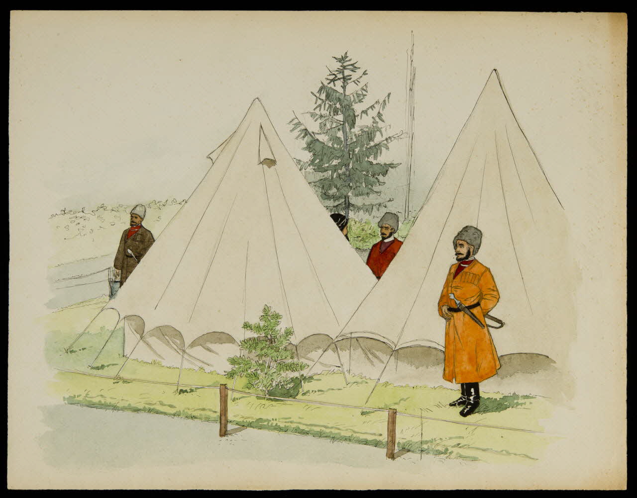 partie d'un ensemble de dessins Campement 1968.102.1027.2 Photo Mucem