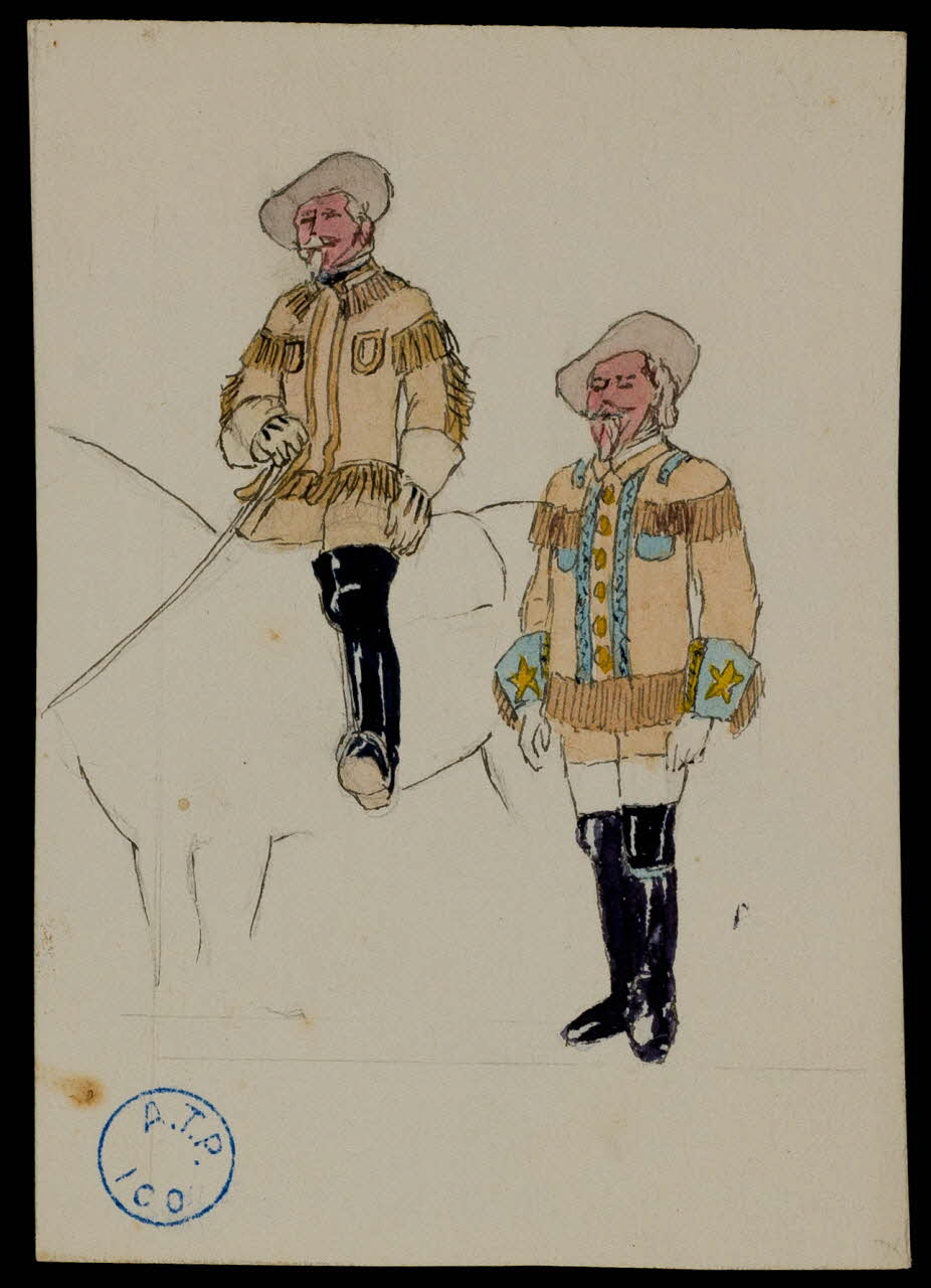 partie d'un ensemble de dessins Cow-boys 1968.102.1029.10  Photo Mucem