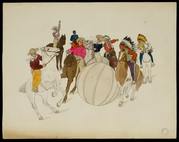 partie d'un ensemble de dessins Cow-boys et indiens 1968.102.1029.11 Photo Mucem