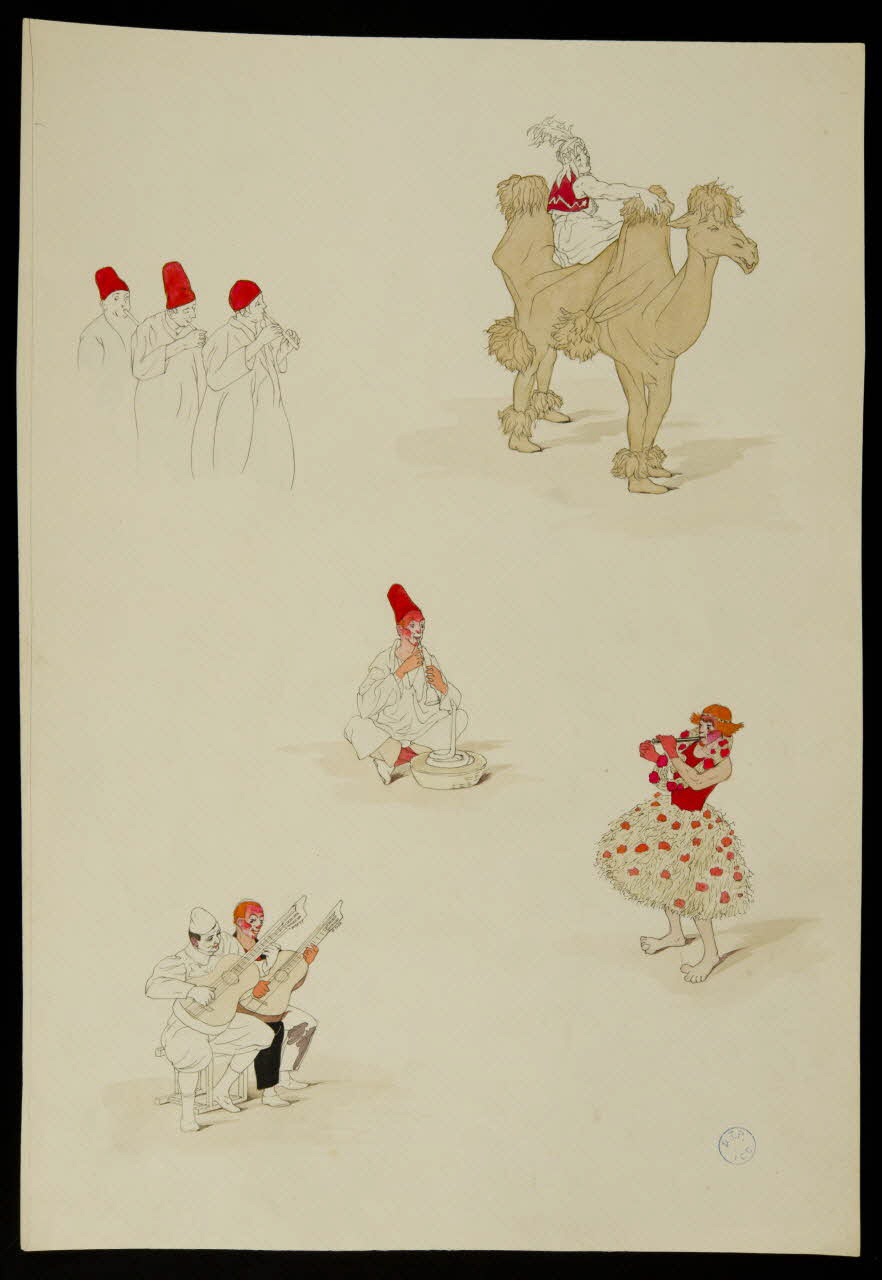 partie d'un ensemble de dessins Numéros de clowns 1968.102.1047.5 Photo Mucem
