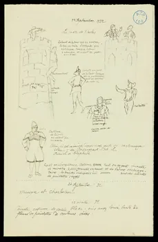 partie d'un ensemble de dessins La Tour de Nesles 1968.102.1050 Photo Mucem
