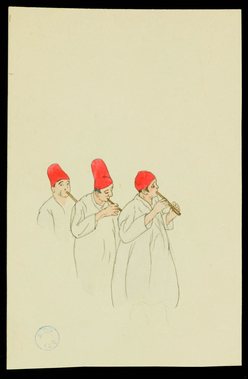 partie d'un ensemble de dessins Musiciens 1968.102.1053 Photo Mucem