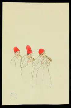 partie d'un ensemble de dessins Musiciens 1968.102.1053 Photo Mucem