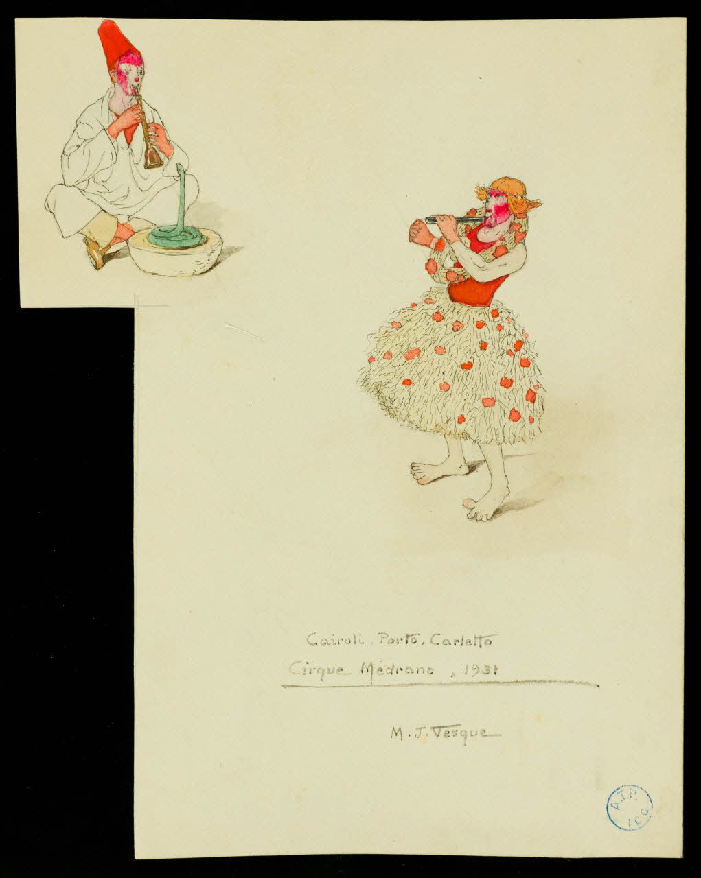 partie d'un ensemble de dessins Cairoli, Porto, Carletto 1968.102.1054 Photo Mucem