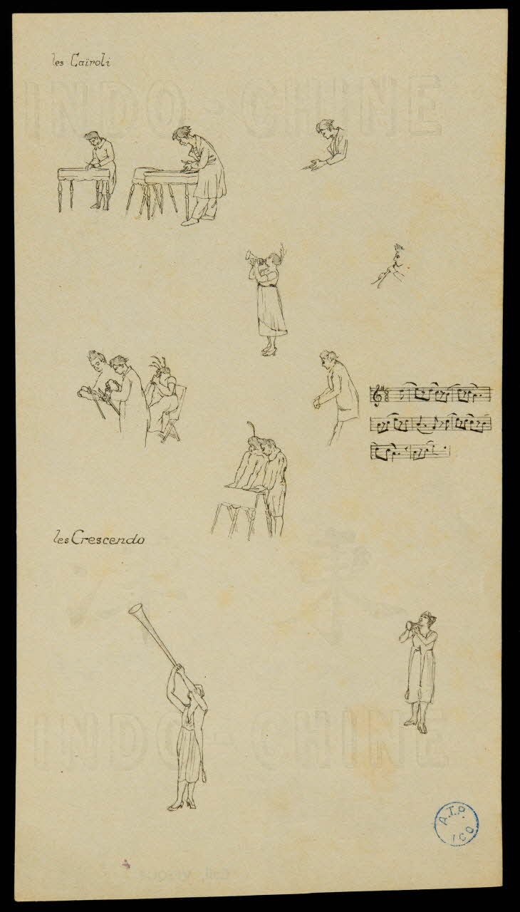 partie d'un ensemble de dessins les Caïroli  les Crescendo 1968.102.1062.5 Photo Mucem
