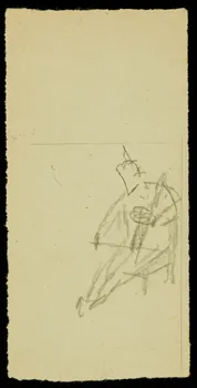 partie d'un ensemble de dessins Homme à la guitare 1968.102.1066.8 Photo Mucem