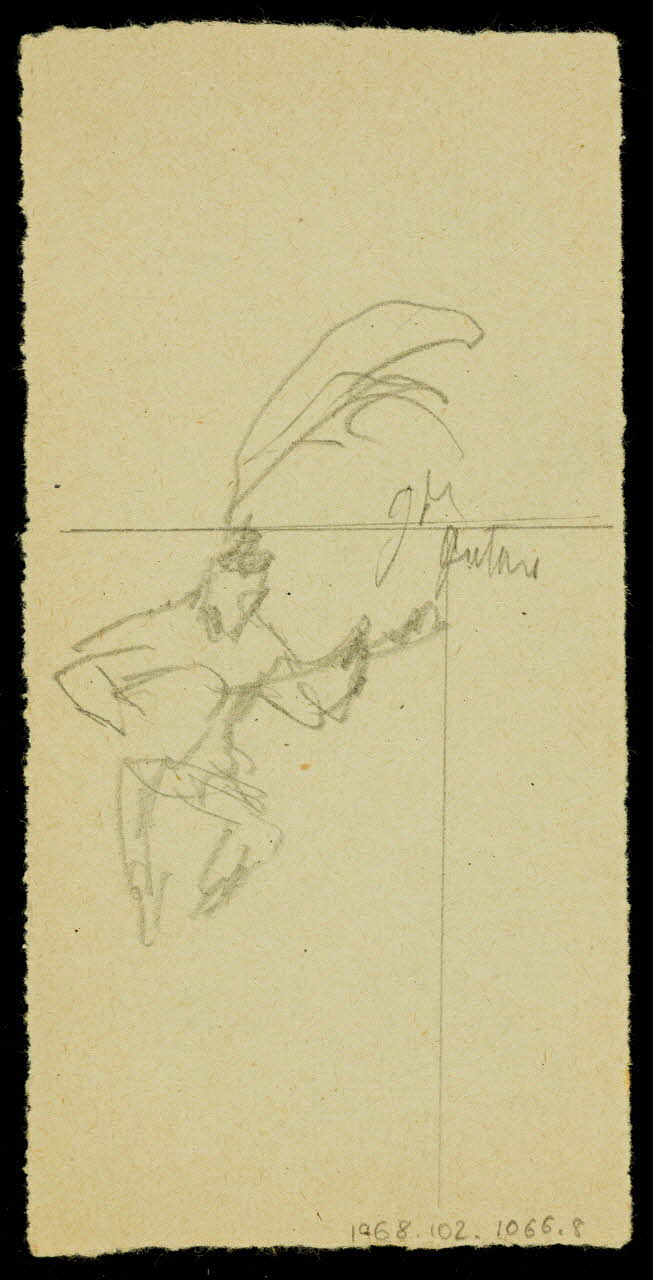 partie d'un ensemble de dessins Homme à la guitare 1968.102.1066.8 Photo Mucem
