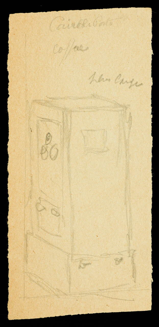 partie d'un ensemble de dessins Dessin d'un coffre 1968.102.1067.16 Photo Mucem