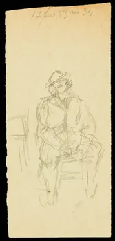 partie d'un ensemble de dessins Homme assis 1968.102.1067.5 Photo Mucem
