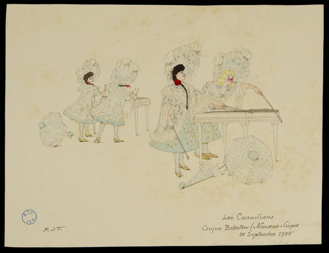 partie d'un ensemble de dessins Les Canadians  Cirque Beketow (Nouveau-Cirque)  20 Septembre 1905 1968.102.1076 Photo Mucem