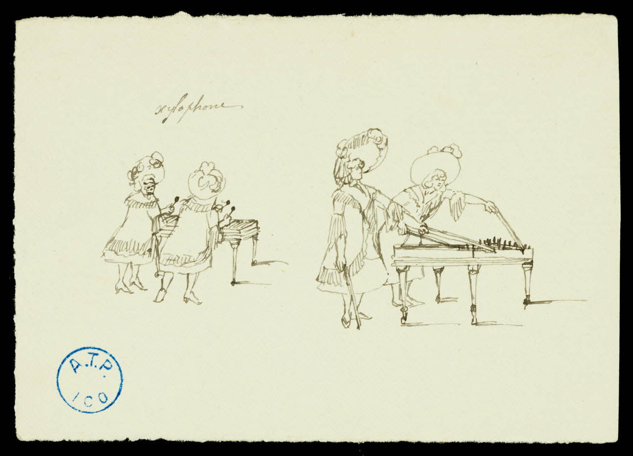 partie d'un ensemble de dessins xylophone 1968.102.1078 Photo Mucem