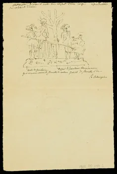 partie d'un ensemble de dessins La France triomphante 1968.102.1081.4 Photo Mucem