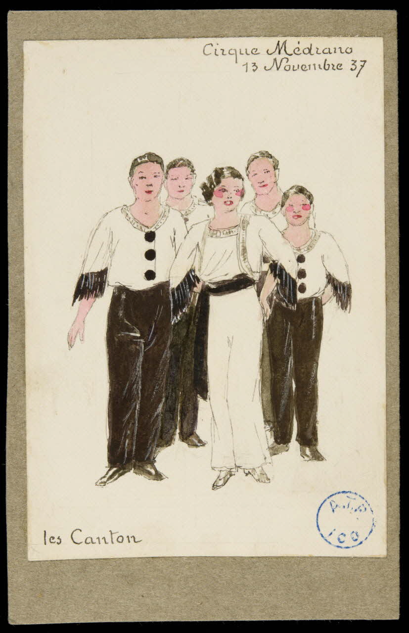 partie d'un ensemble de dessins Cirque Médrano  13 Novembre 37  les Canton 1968.102.1083 Photo Mucem