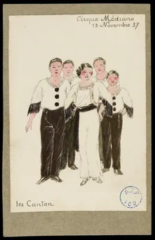 partie d'un ensemble de dessins Cirque Médrano  13 Novembre 37  les Canton 1968.102.1083 Photo Mucem