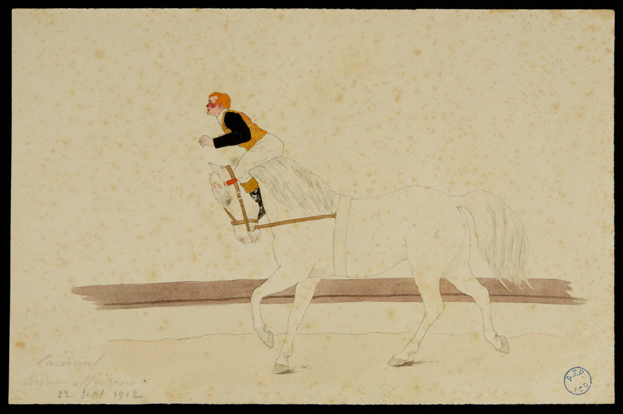 partie d'un ensemble de dessins Cardinal  Cirque Médrano  22 Sept 1912 1968.102.1087.6 Photo Mucem