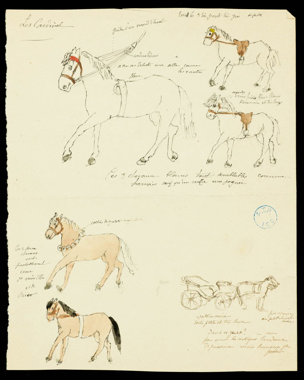 partie d'un ensemble de dessins Les Cardinal 1968.102.1089.5 Photo Mucem