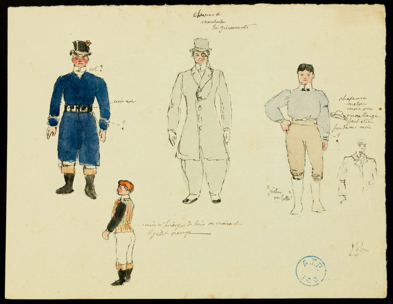 partie d'un ensemble de dessins Personnages 1968.102.1089.6 Photo Mucem