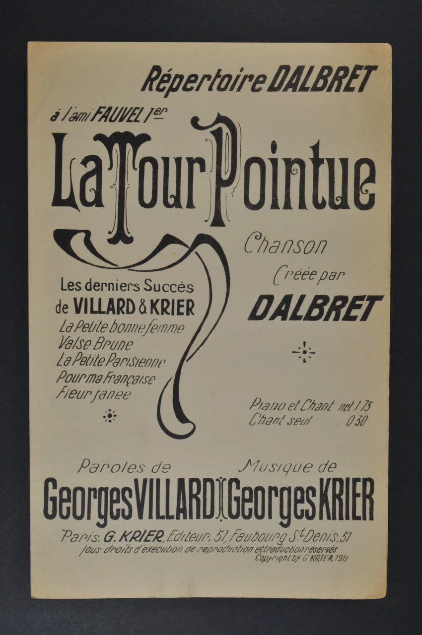 chanson petit format 1965.150.2 Photo Mucem