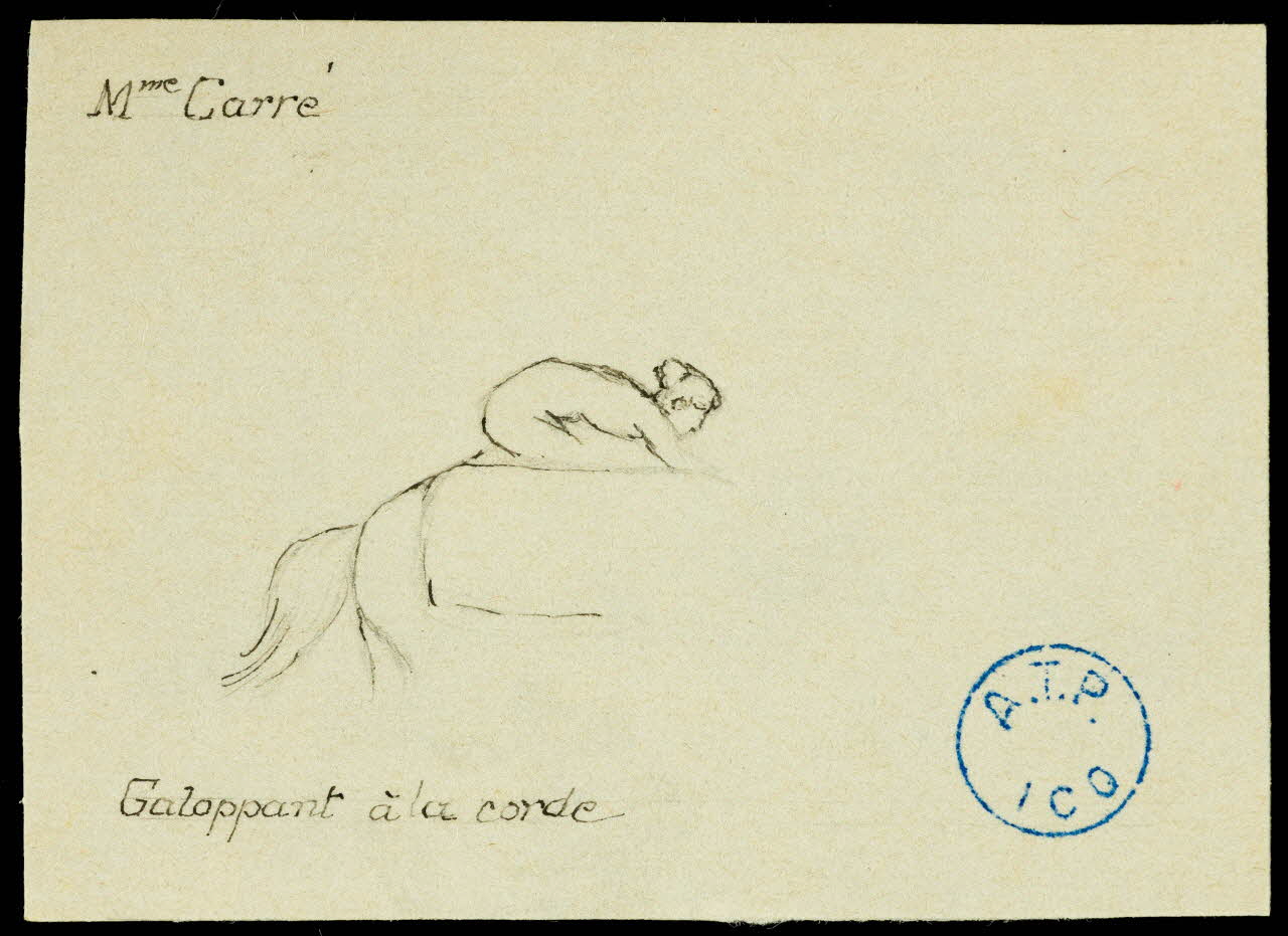 partie d'un ensemble de dessins Mme Carré  Galoppant à la corde 1968.102.1106 Photo Mucem