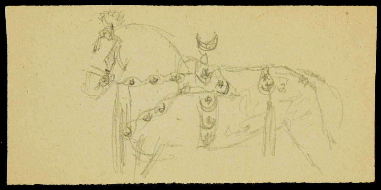 partie d'un ensemble de dessins Esquisse de cheval 1968.102.1122.5 Photo Mucem