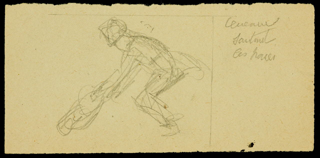partie d'un ensemble de dessins [illisible] sautant les haies 1968.102.1126.4 Photo Mucem