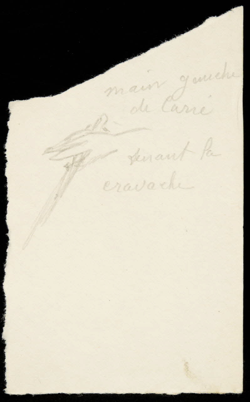 partie d'un ensemble de dessins main gauche  de Carré  tenant la  cravache 1968.102.1128.4 Photo Mucem