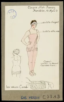 partie d'un ensemble de dessins Cirque Alph. Rancy  Asnières, 13 Mars 21  les sœurs Carré 1968.102.1133.2 Photo Mucem