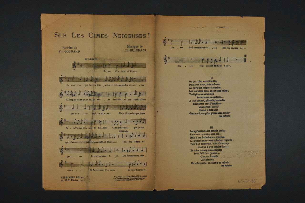 Philippe Goudard ; Ch. Guindani ; Pêle-Mêle Edition; chanson petit format 1922 1965.150.26 Photo Mucem