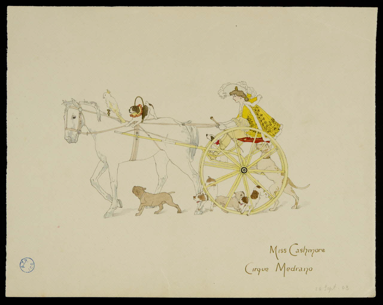 partie d'un ensemble de dessins Miss Cashmore  Cirque Medrano 1968.102.1146.1 Photo Mucem