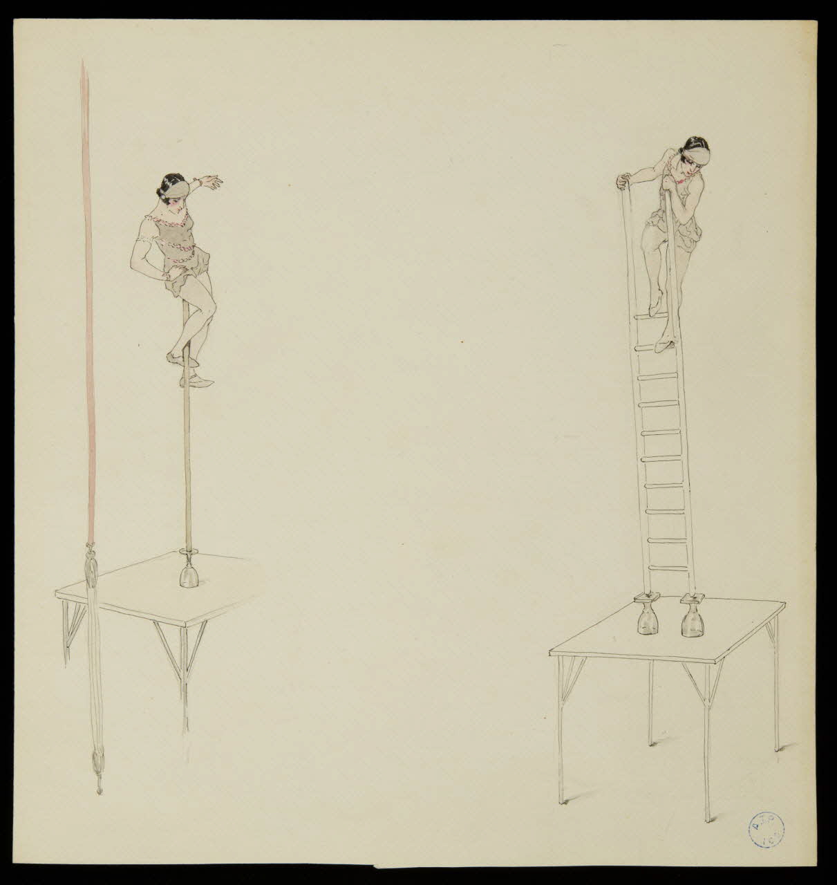 partie d'un ensemble de dessins Numéro d'acrobate 1968.102.1148 Photo Mucem
