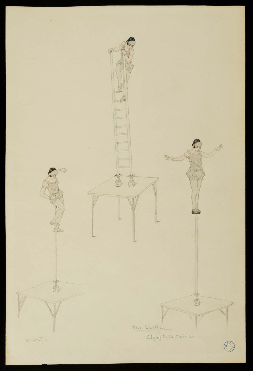 partie d'un ensemble de dessins Miss Castle  Olympia 26 Août 26 1968.102.1151.2 Photo Mucem