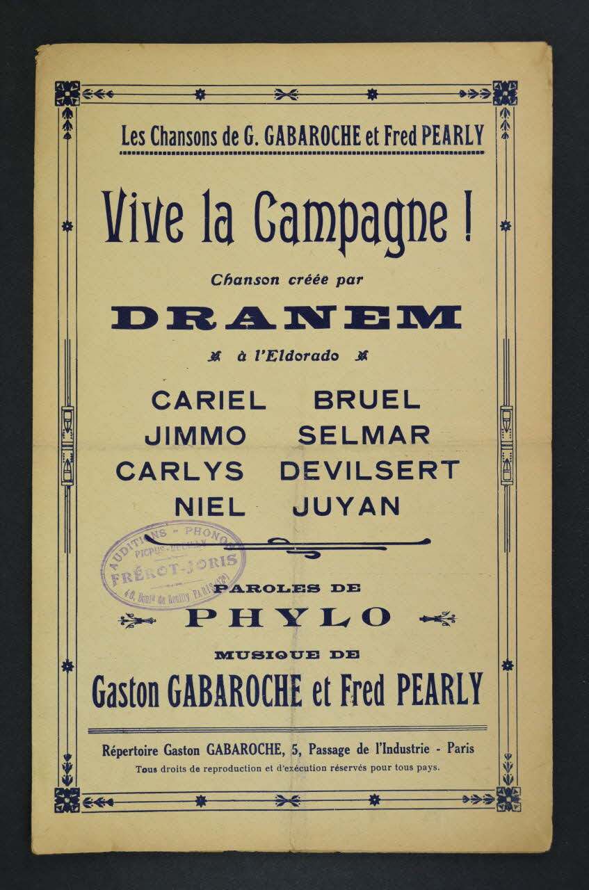 chanson petit format 1965.150.30 Photo Mucem